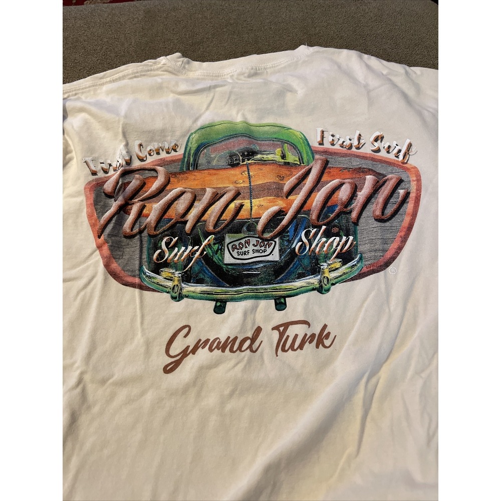 Ron Jon Surf Shop Grand Turk Graphic T-shirt Men Adult Medium Yellow L/S (Drew)